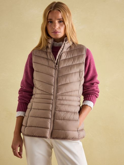 Joules Kenley Showerproof Padded Gilet in Pearl