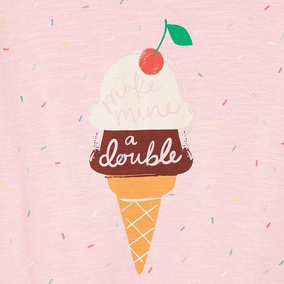 Joules Fun Days T-shirt in Ice Cream Pink