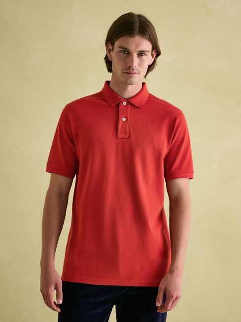 Joules Woody Orange Regular Fit Cotton Pique Polo Shirt