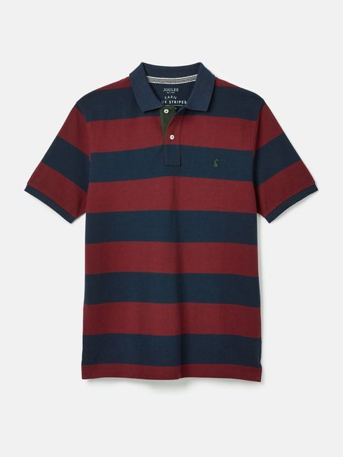 Joules Filbert Navy & Burgundy Striped Polo Shirt