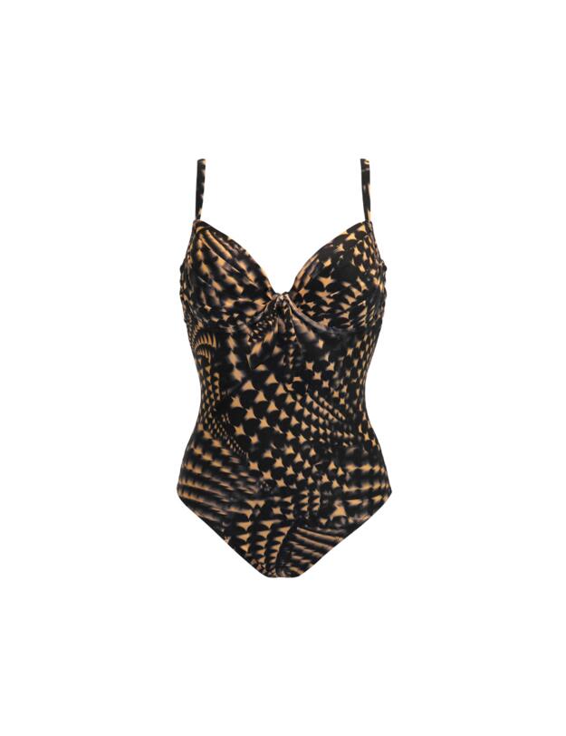 Pour Moi Portofino Underwired Padded Swimsuit - Black/Gold