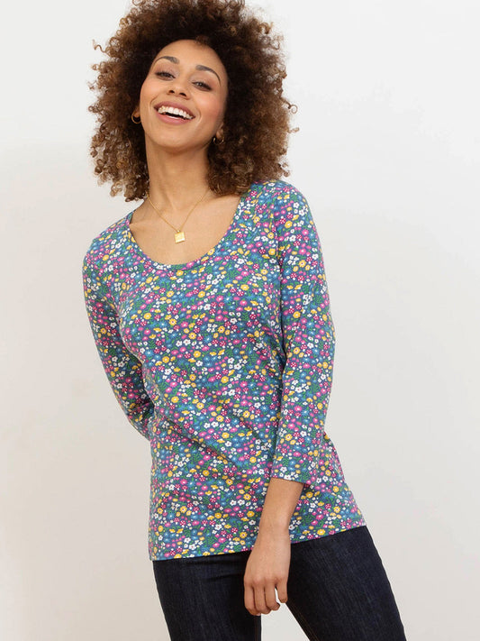 Kite Tarrant scoop neck jersey top woodland