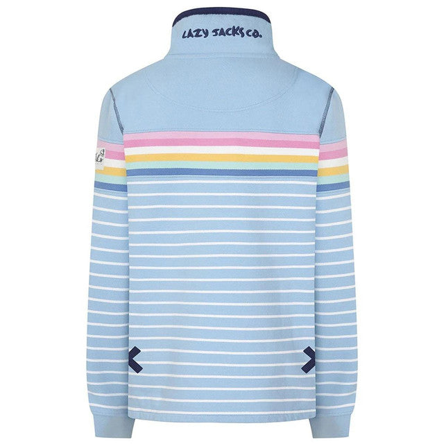 Lazy Jacks Supersoft Stripe Sweatshirt in Sky