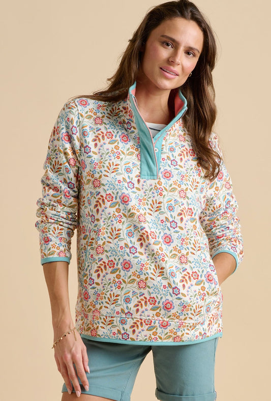 Brakeburn Cream Secret Garden Quarter Zip