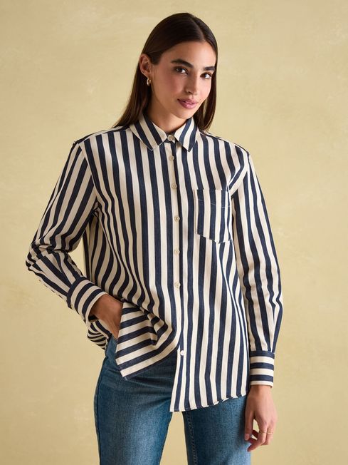 Joules Amilla Navy & Cream Stripe Shirt