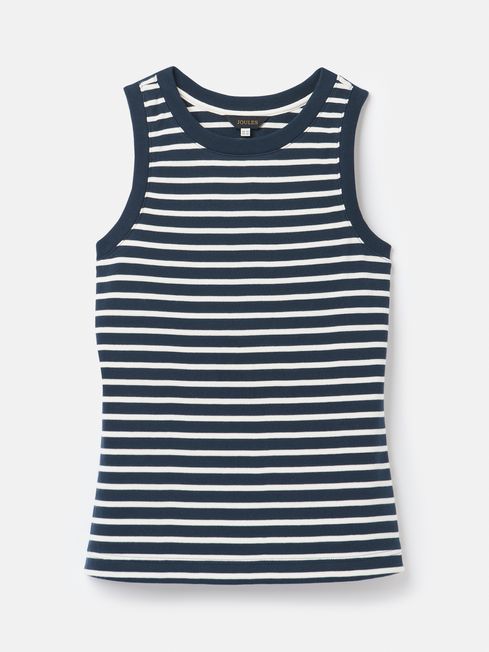 Joules Harbour Jersey Vest in Navy Stripe