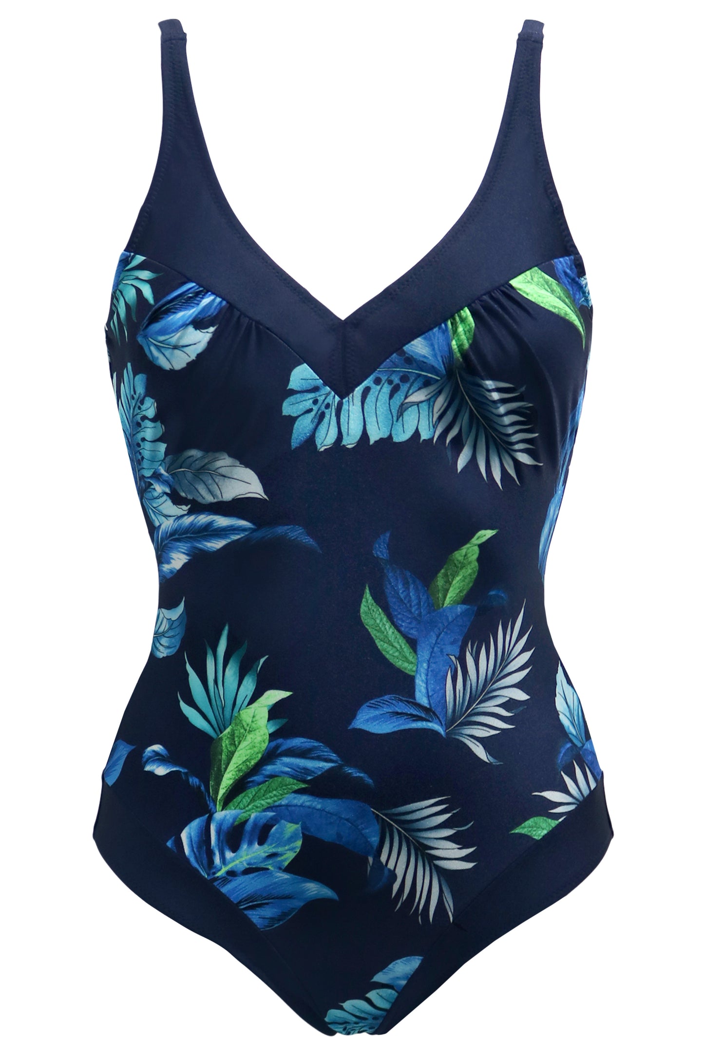 Pour Moi Palermo Contour Tummy Control Swimsuit in Navy Tropical