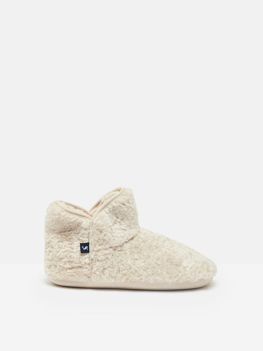 Joules Cabin Luxe Faux Fur Slipper Boots in Oatmeal