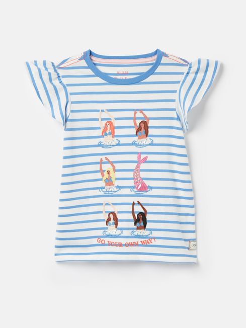 Joules Flutter Astra T-Shirt in Blue Mermaids