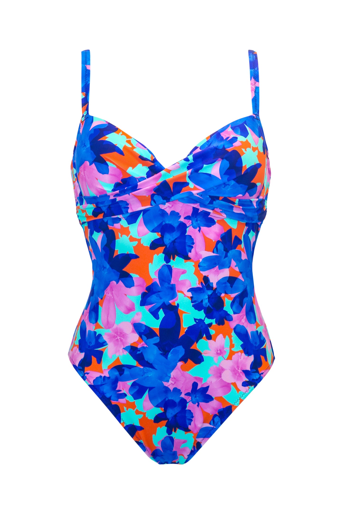 Pour Moi Heatwave Lightly Padded Underwired Swimsuit in Aqua Floral