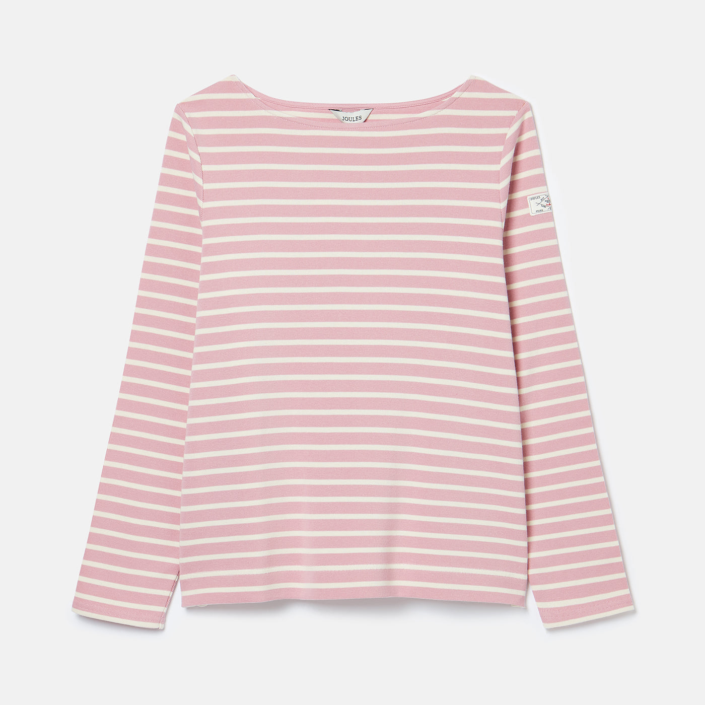 Joules Harbour Boat Neck Breton in Pink and White