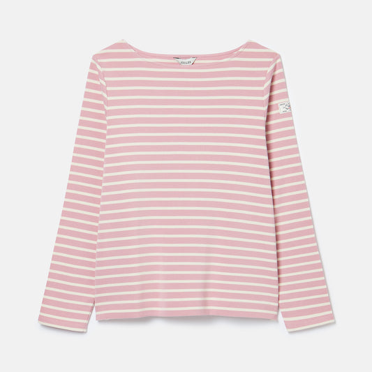 Joules Harbour Boat Neck Breton in Pink and White