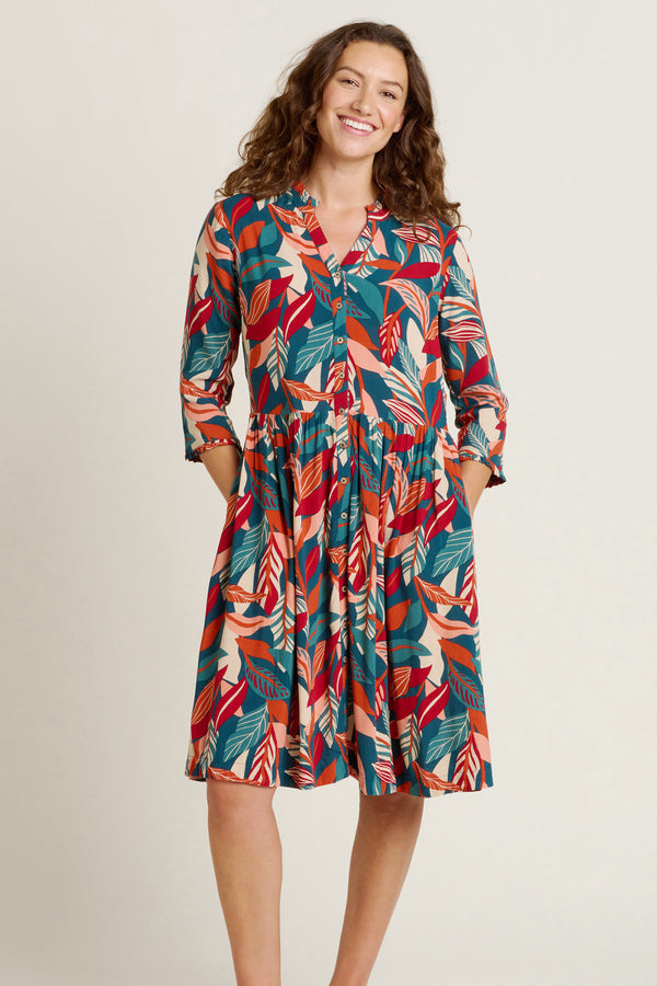 Brakeburn Evergreen Leaves Dress