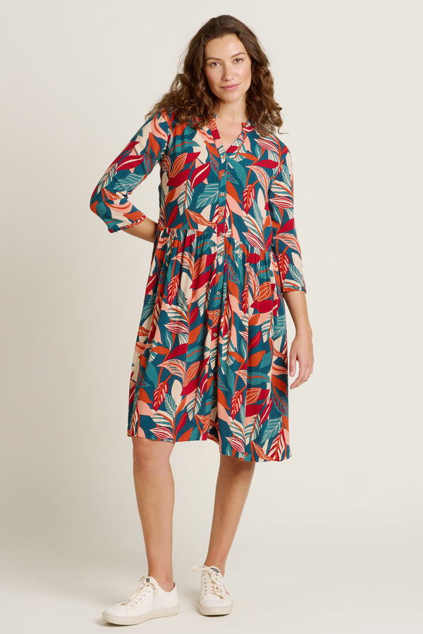 Brakeburn Evergreen Leaves Dress