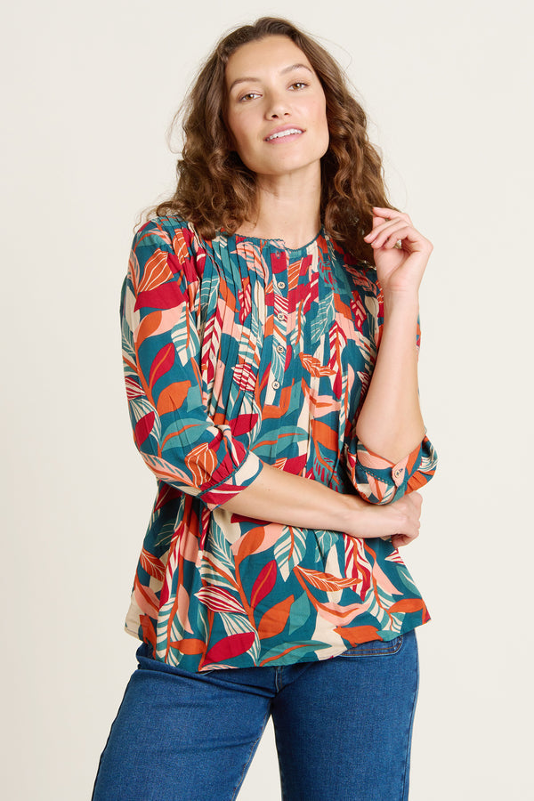 Brakeburn Evergreen Leaves Blouse