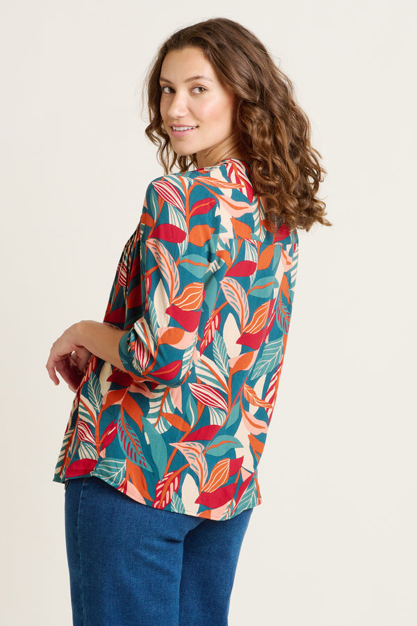 Brakeburn Evergreen Leaves Blouse