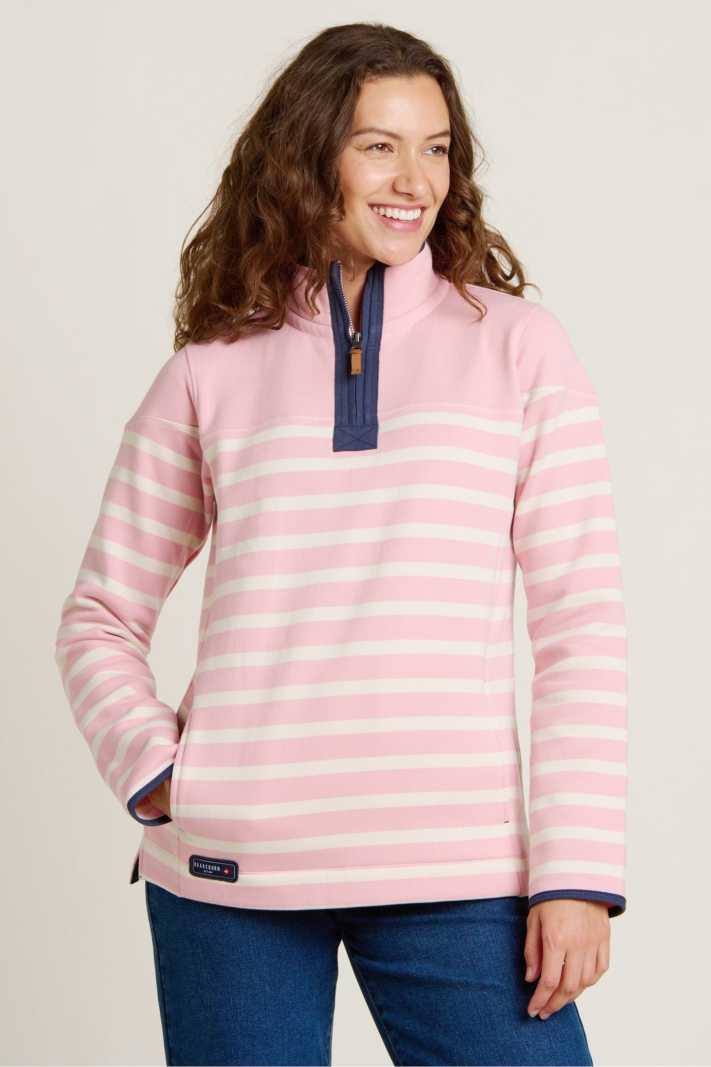 Brakeburn Pink Quarter Zip Sweatshirt