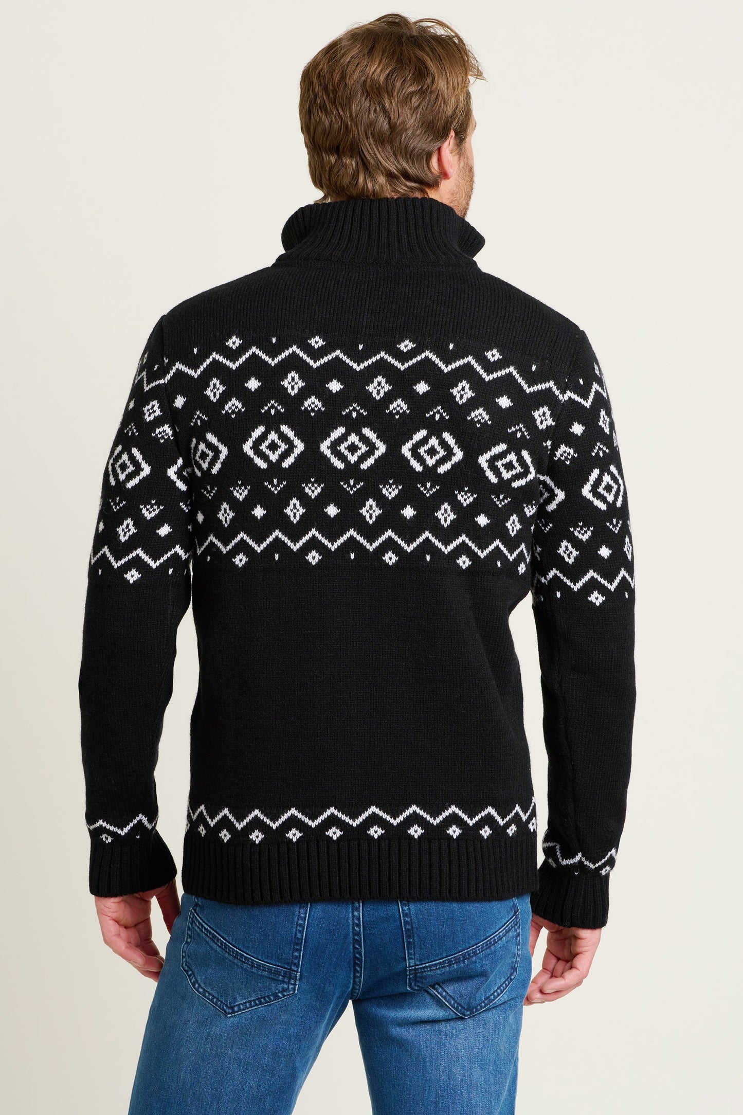 Brakeburn Fairisle Quarter Zip Jumper