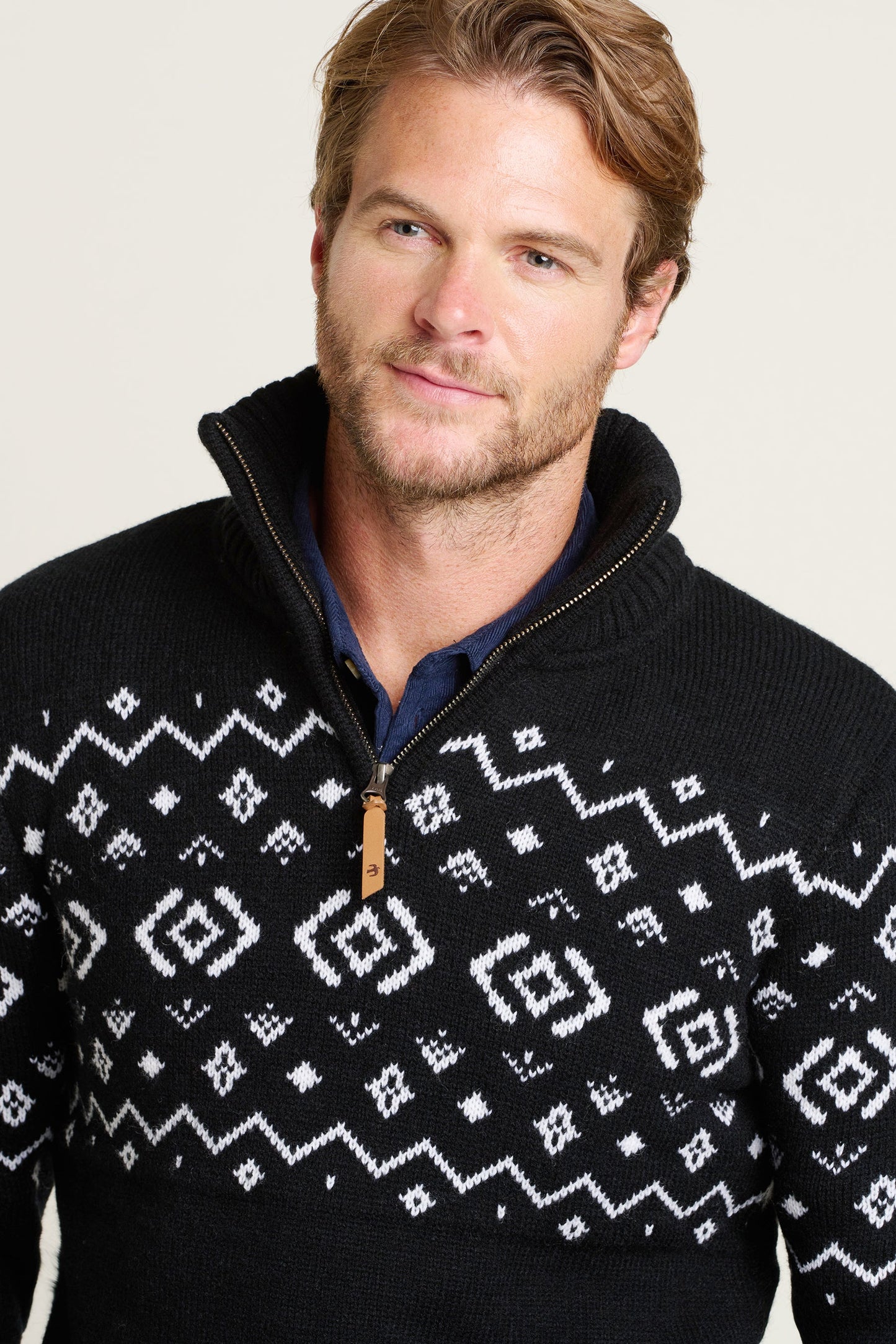 Brakeburn Fairisle Quarter Zip Jumper