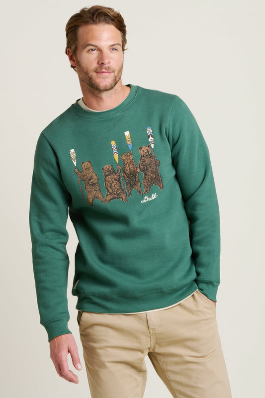 Brakeburn Bear Neck Crew Sweatshirt