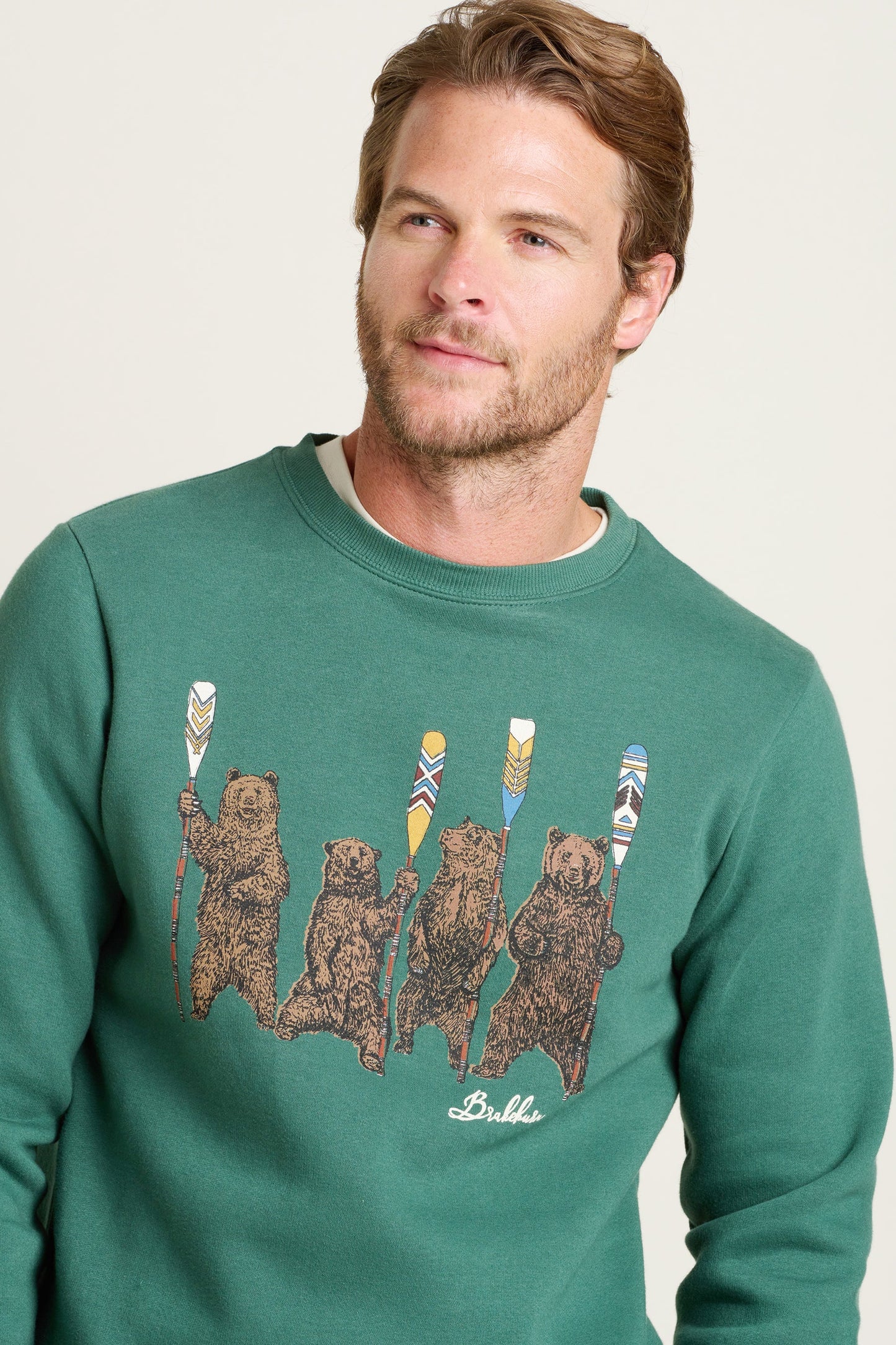 Brakeburn Bear Neck Crew Sweatshirt