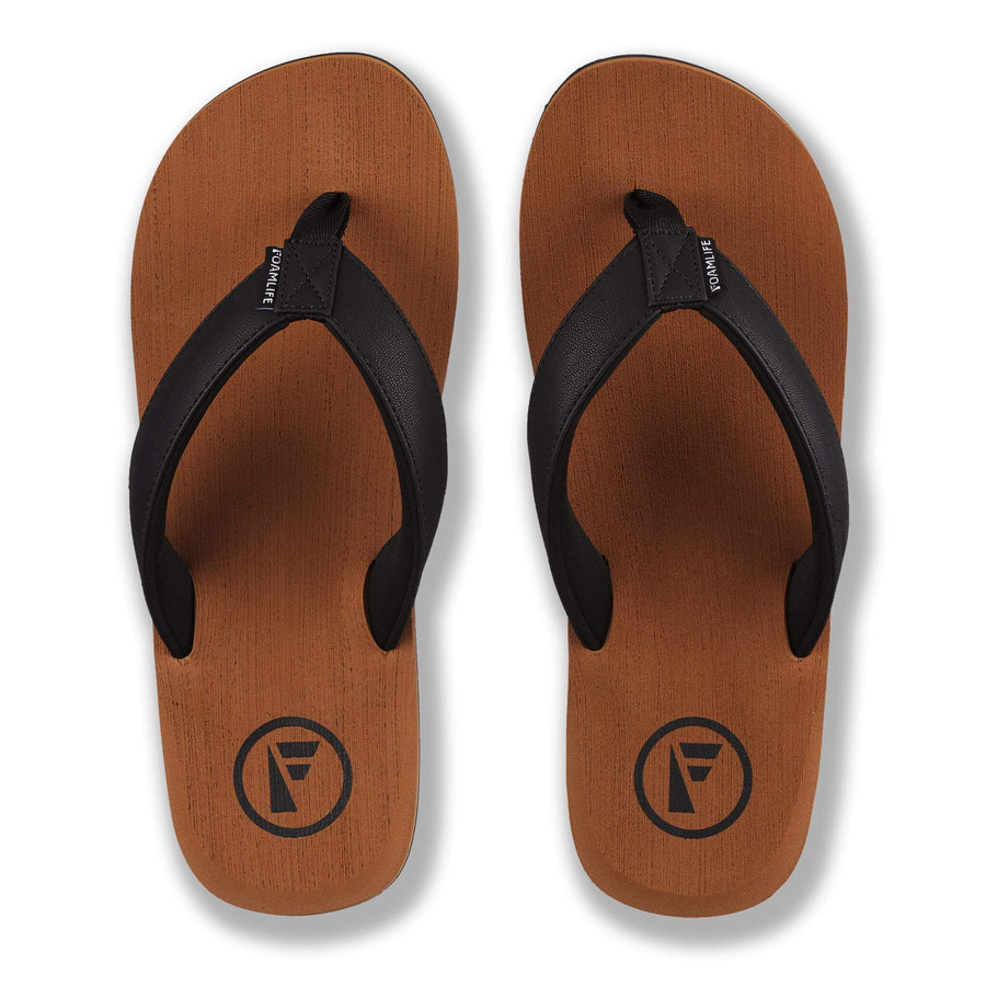 Foamlife SEALES - MENS FLIP FLOPS - TAN/BLACK