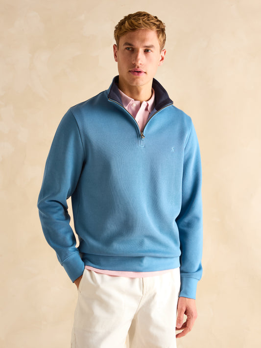 Joules Alastair Quarter Zip in Light Blue