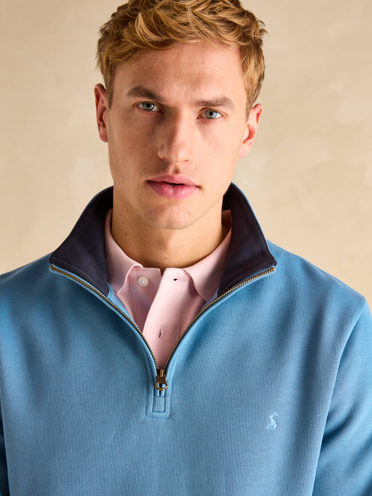 Joules Alastair Quarter Zip in Light Blue