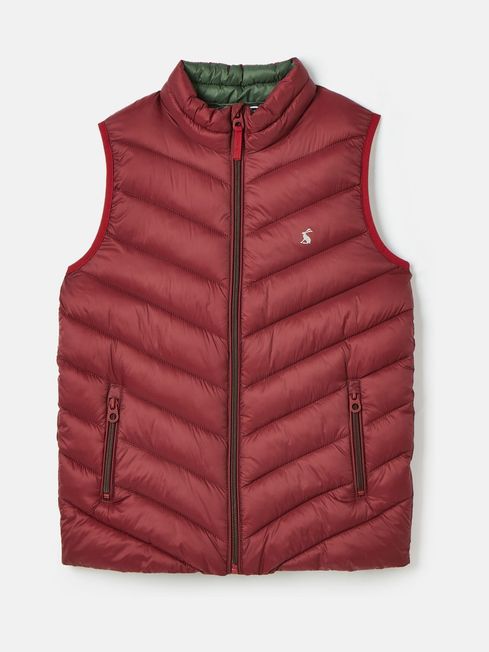 Joules Crofton Burgundy Showerproof Quilted Gilet