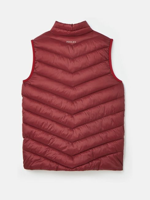 Joules Crofton Burgundy Showerproof Quilted Gilet