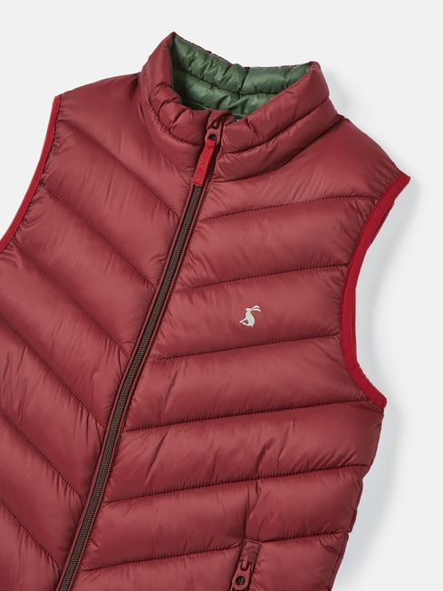 Joules Crofton Burgundy Showerproof Quilted Gilet