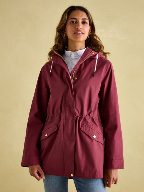 Joules Portwell Dark red Waterproof Raincoat With Hood