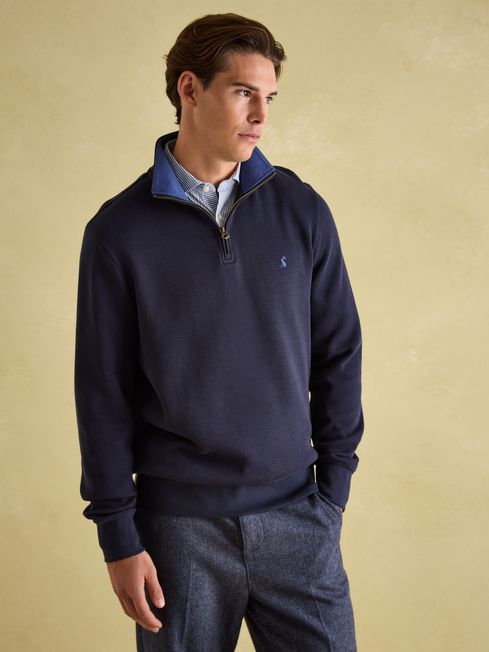 Joules Alistair Quarter Zip in Navy