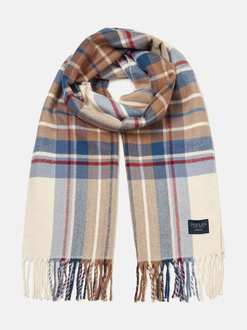 Joules Langtree Scarf in Cream Check