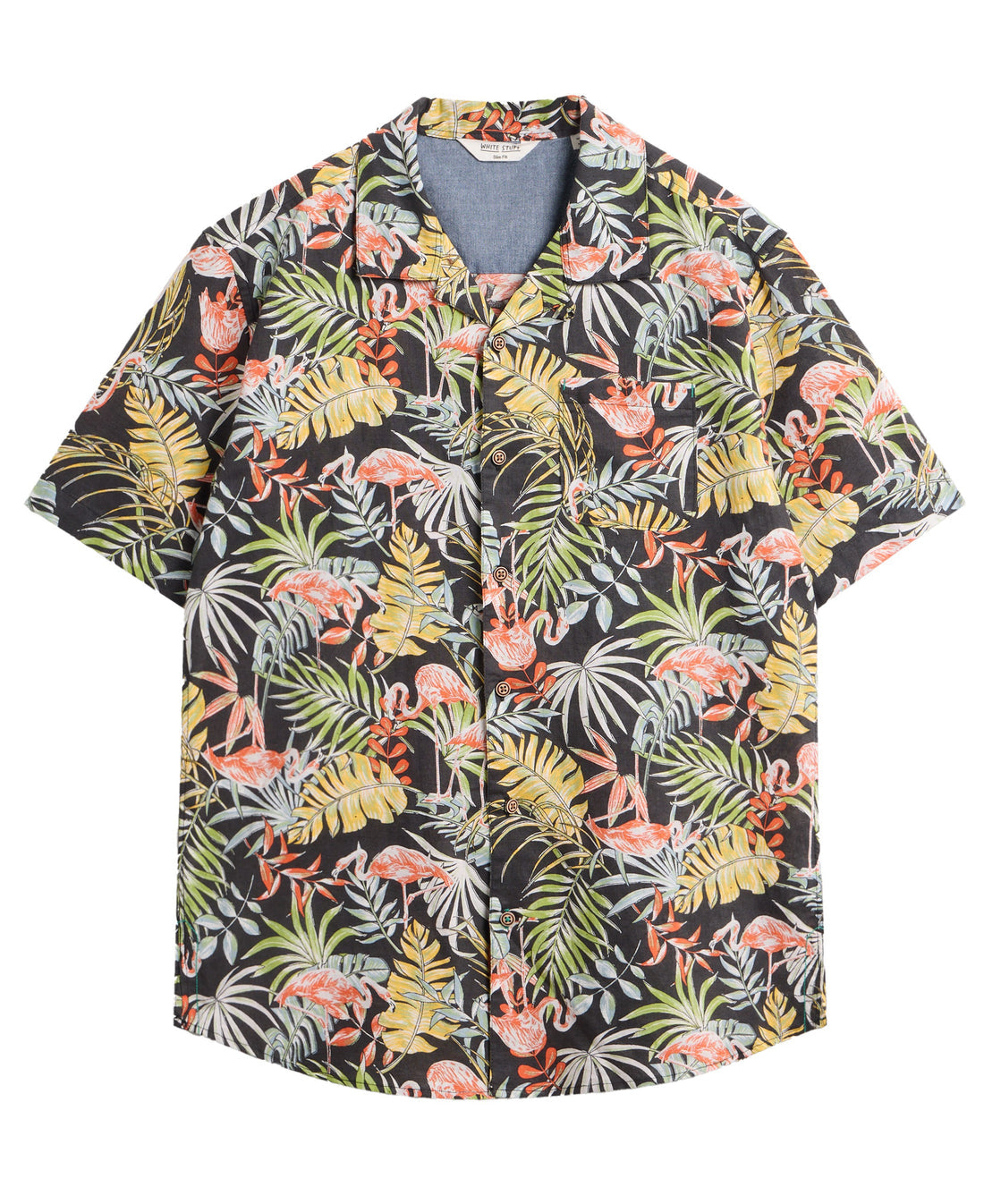 White Stuff Flamingo Printed Short Sleeve Shirt