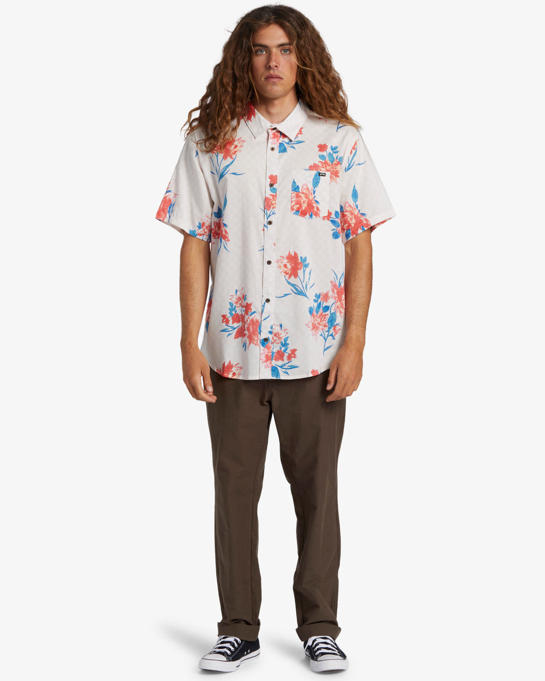 Billabong Sundays Short Sleeve Shirt in Fog