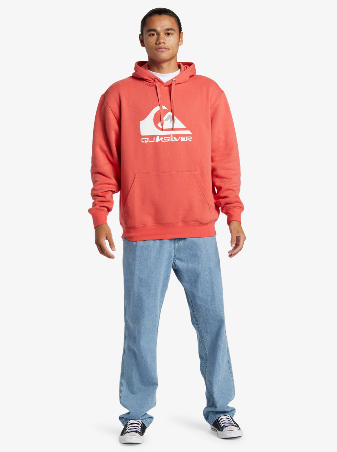 Quiksilver Big Logo Hoodie in Spiced Coral