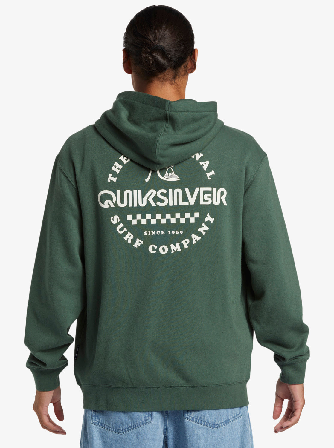 Quksilver Graphic Zip Up Hoodie in Forest