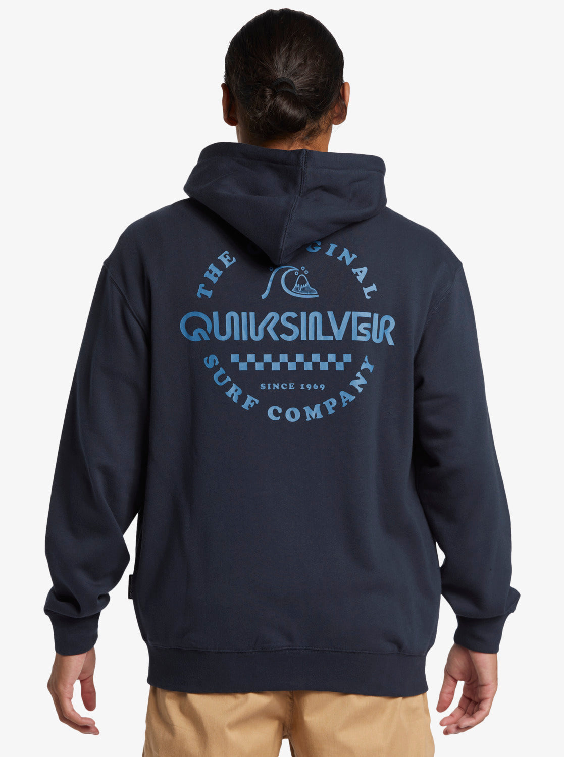 Quksilver Graphic Zip Up Hoodie in Dark Navy