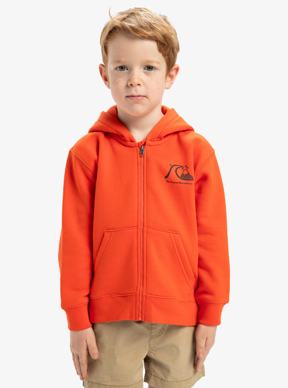 Quiksilver Day Tripper Boys Full Zip Hoodie in Tigerlily