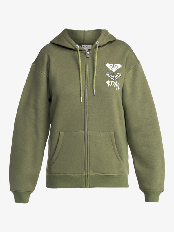 Roxy Surf Stoked - Zip-Up Hoodie for Women in Oil Green