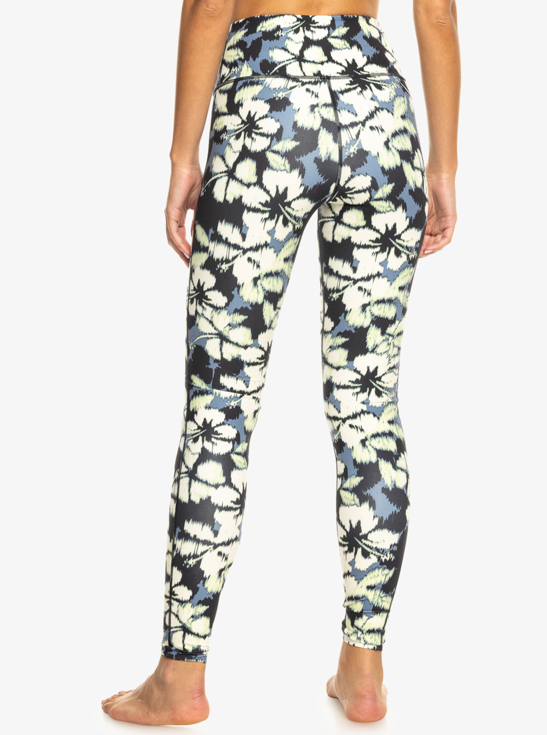 Roxy Heart Into It Ankle Sport Leggings in Wild Wind Hibiscus Mirage