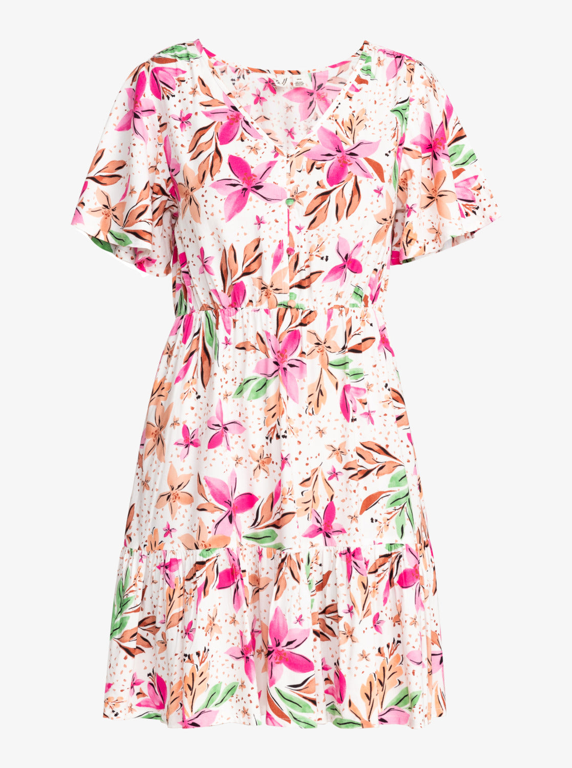 Roxy Sea Symphony Midi Dress in Snow White Happy Tropical