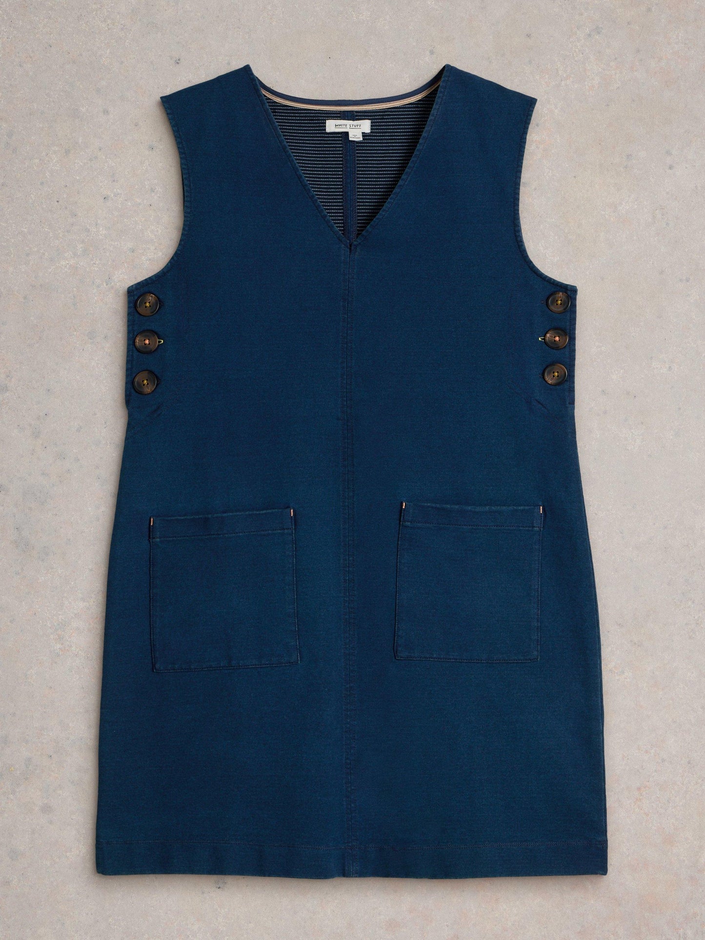 White Stuff Maple Denim Jersey Dress in Mid Denim