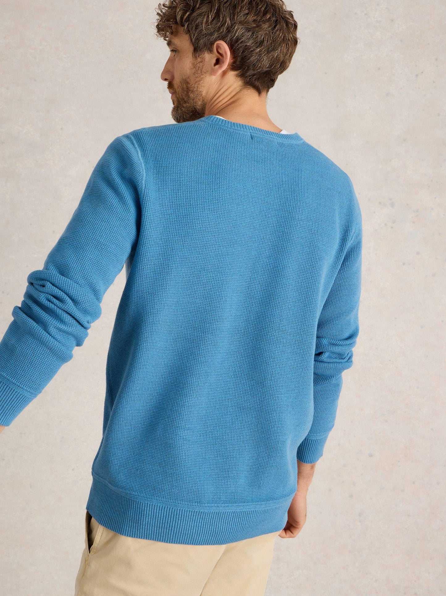 White Stuff Attadale Crew Neck Jumper in Light Blue