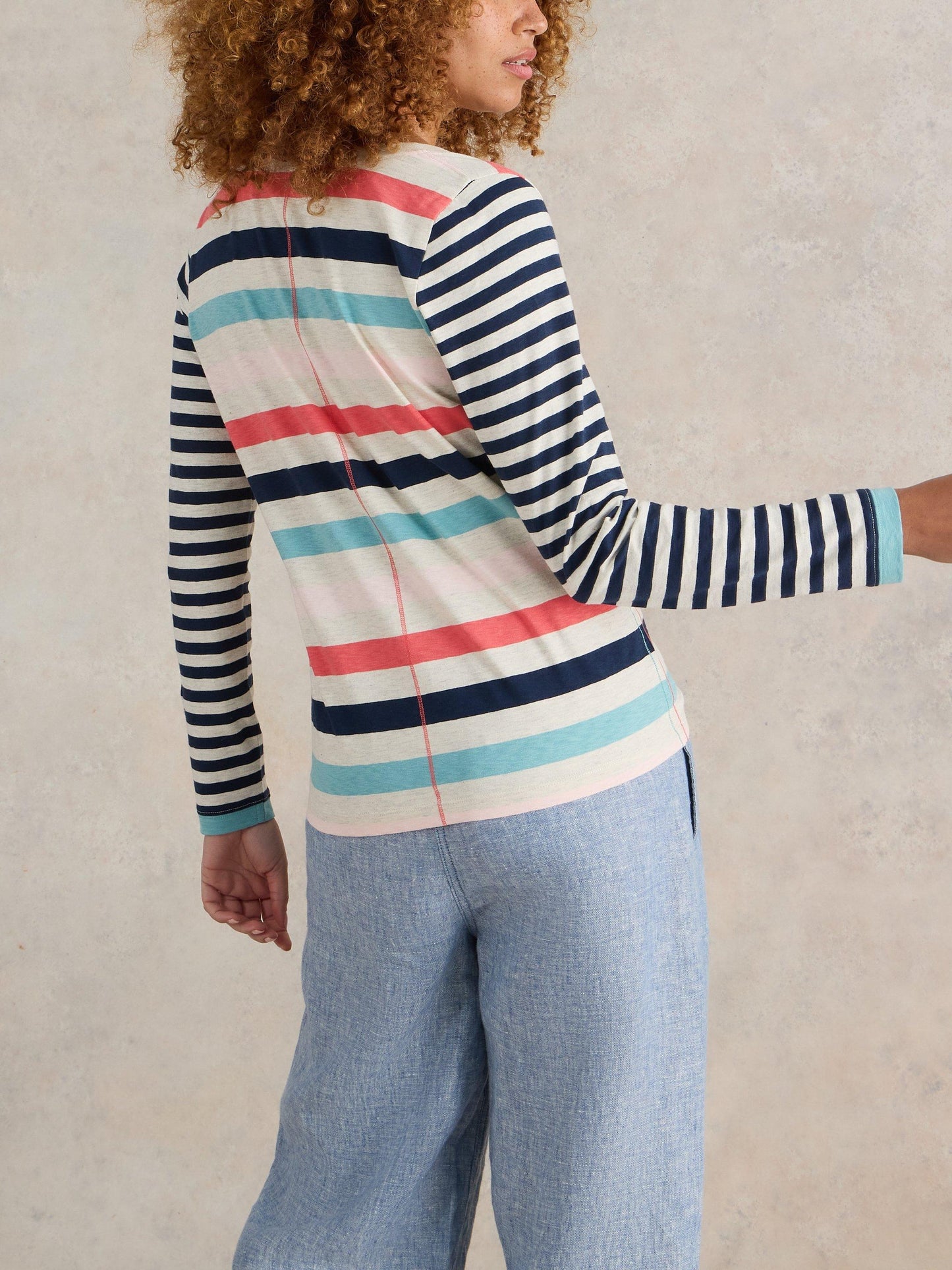 White Stuff Nelly Stripe Long Sleeved Top