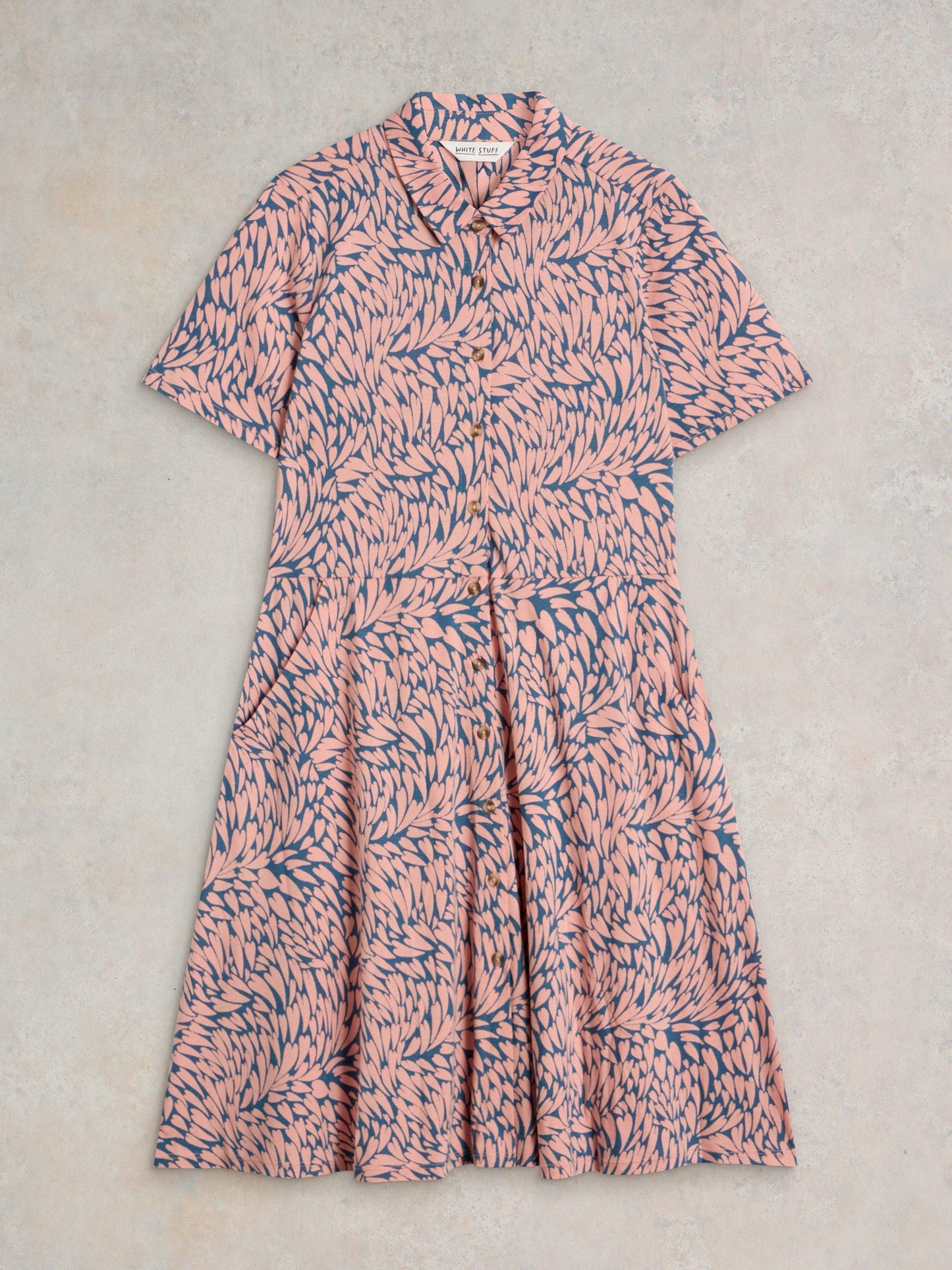 White Stuff Ria Jersey Dress in Pink Print