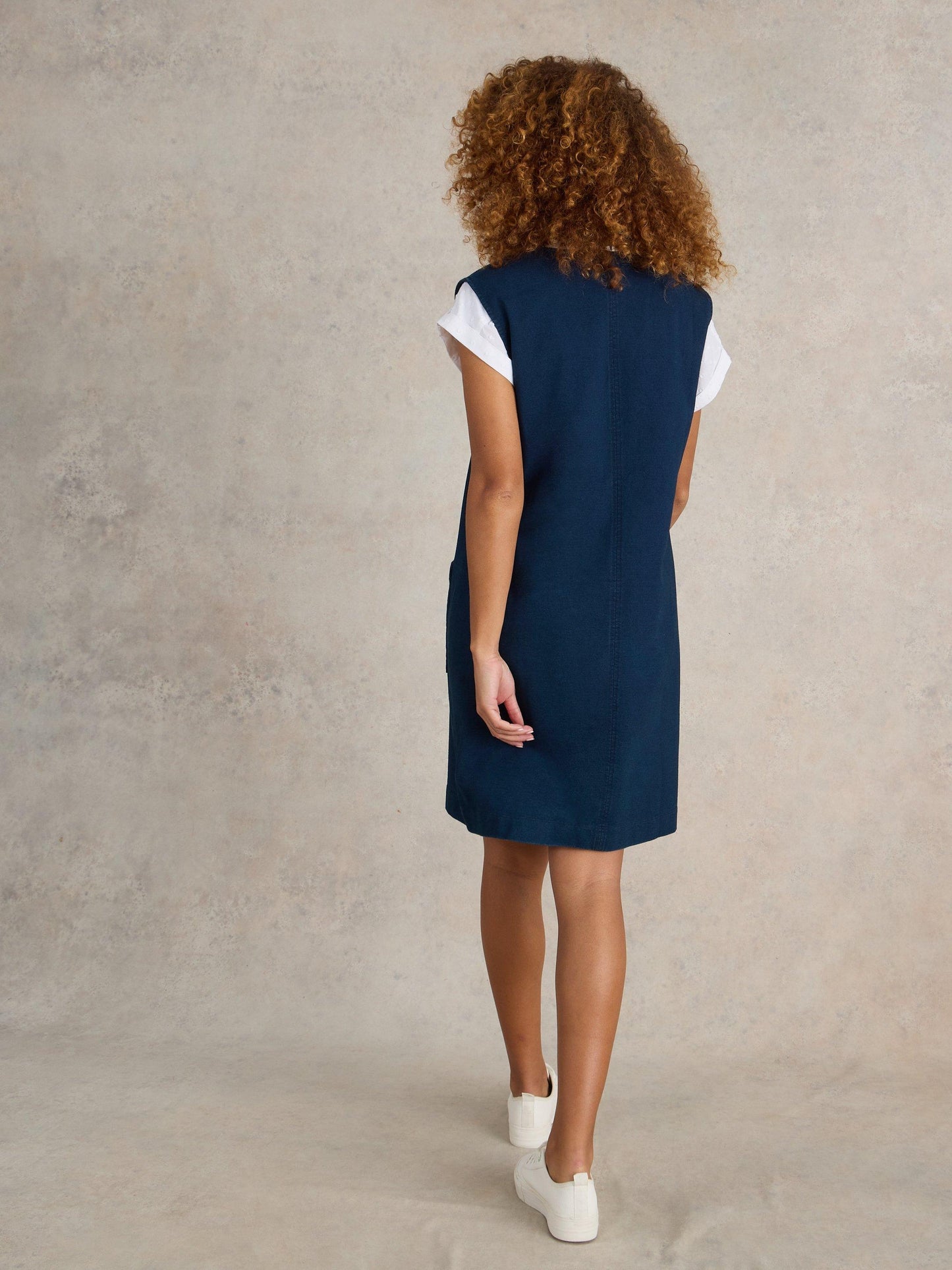 White Stuff Maple Denim Jersey Dress in Mid Denim