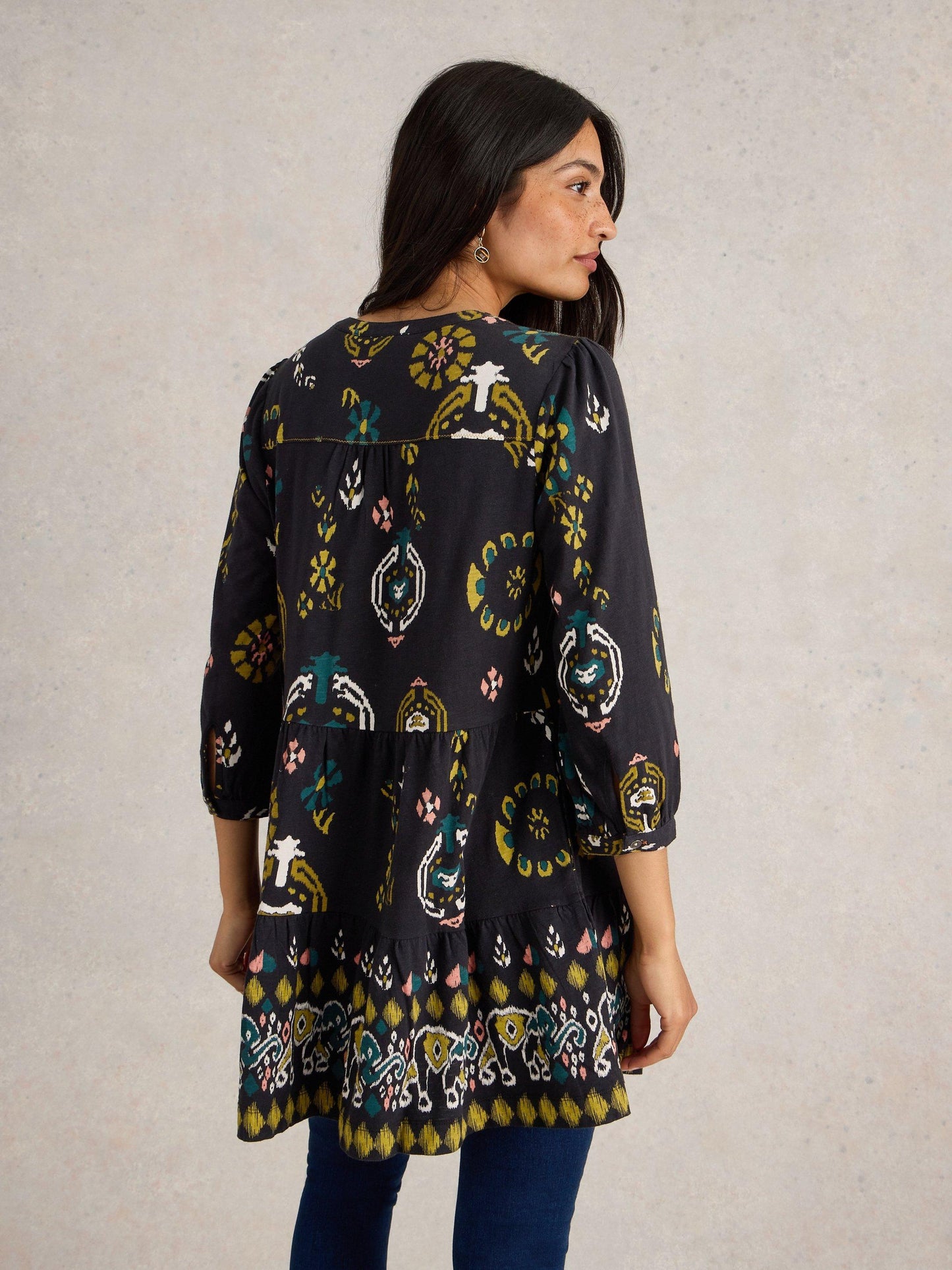 White Stuff Marta Tunic in Black Print