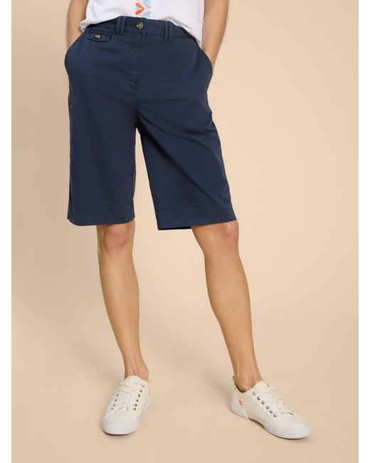 White Stuff Hayley Organic Cotton Shorts in Dark Navy